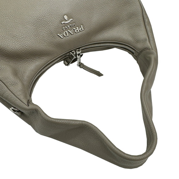 PRADA Gray Leather Shoulder Bag - Picture 10 of 12